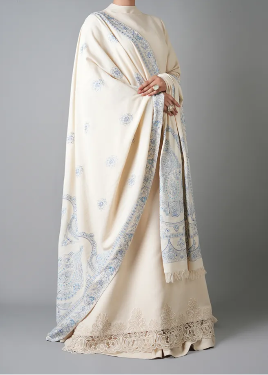 Sarinnah Premium D80-Luxury Formal Heavy Embroidered Karandi Shawl.