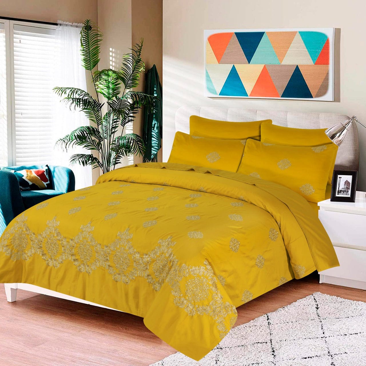 k0010-Embroidered Duvet Cover Set (Luxury Sateen).