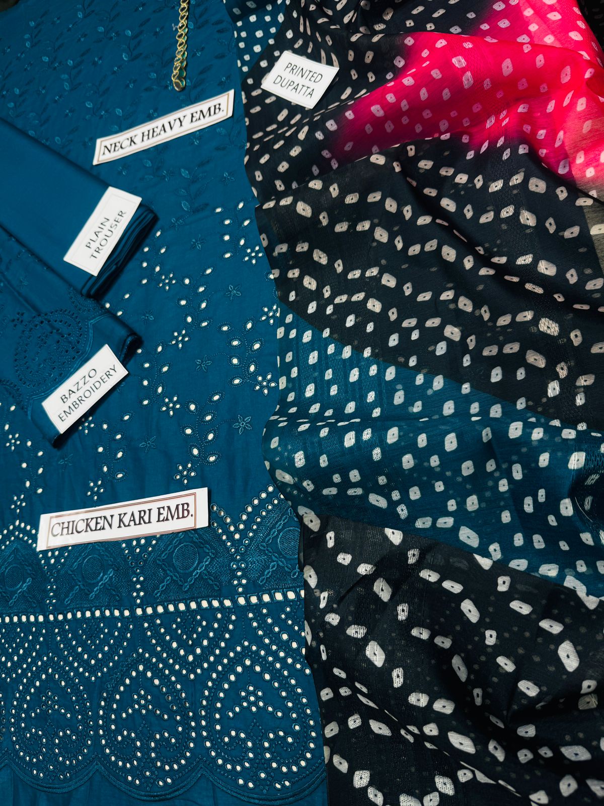 Grace S811-Embroidered 3PC Chikankari Lawn dress with Printed Munar dupatta.