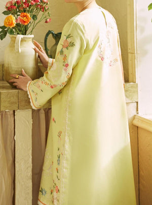 Grace S609-Embroidered 3PC Chickan Lawn with Printed Munar dupatta.