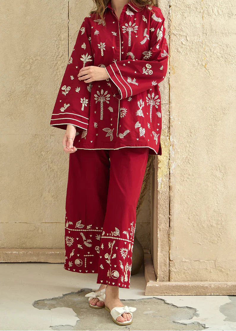 Grace Z-(W915) - Stitched Embroidered 2pc Marina Dress.