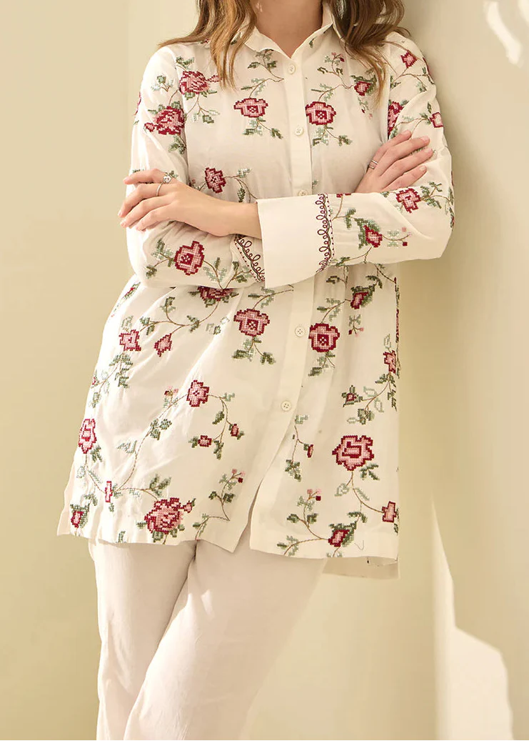 Grace Z-(W1000) - Stitched Embroidered 2pc Marina Dress.