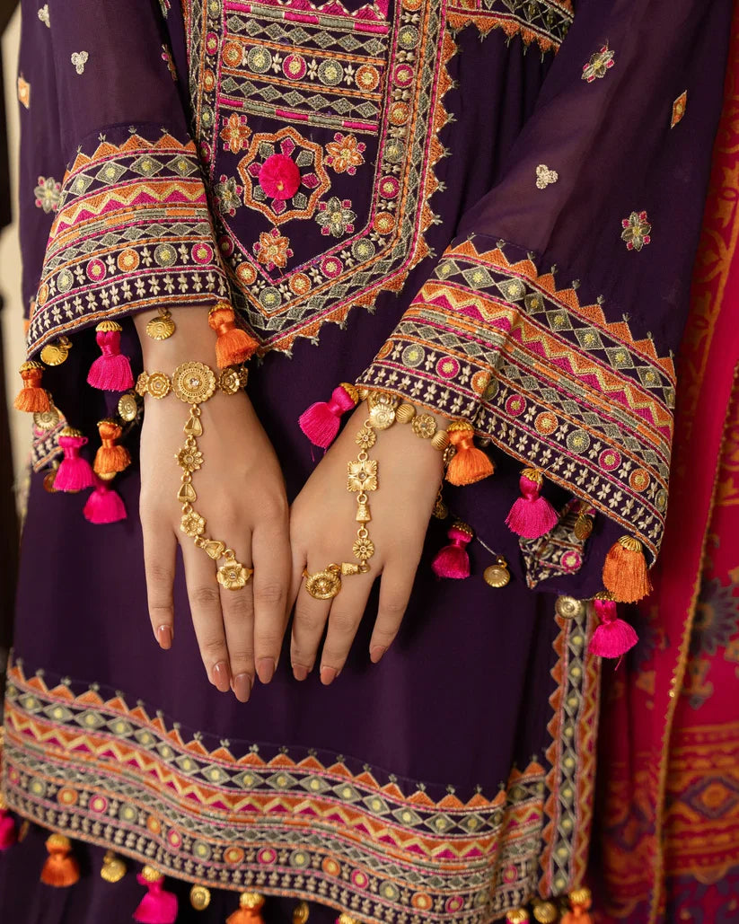 Grace Z-(S1346 )- Stitched Embroidered 3pc Lawn Dress With Printed Lawn Dupatta.