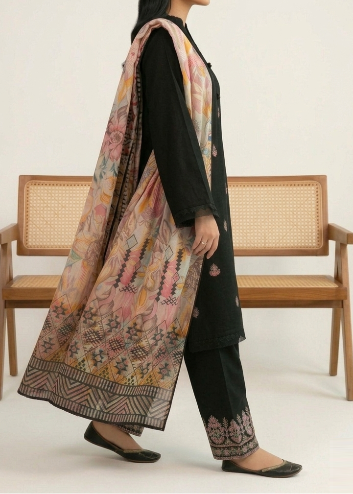 Grace S881-Embroidered 3pc Lawn Dress with Printed Munar Dupatta.