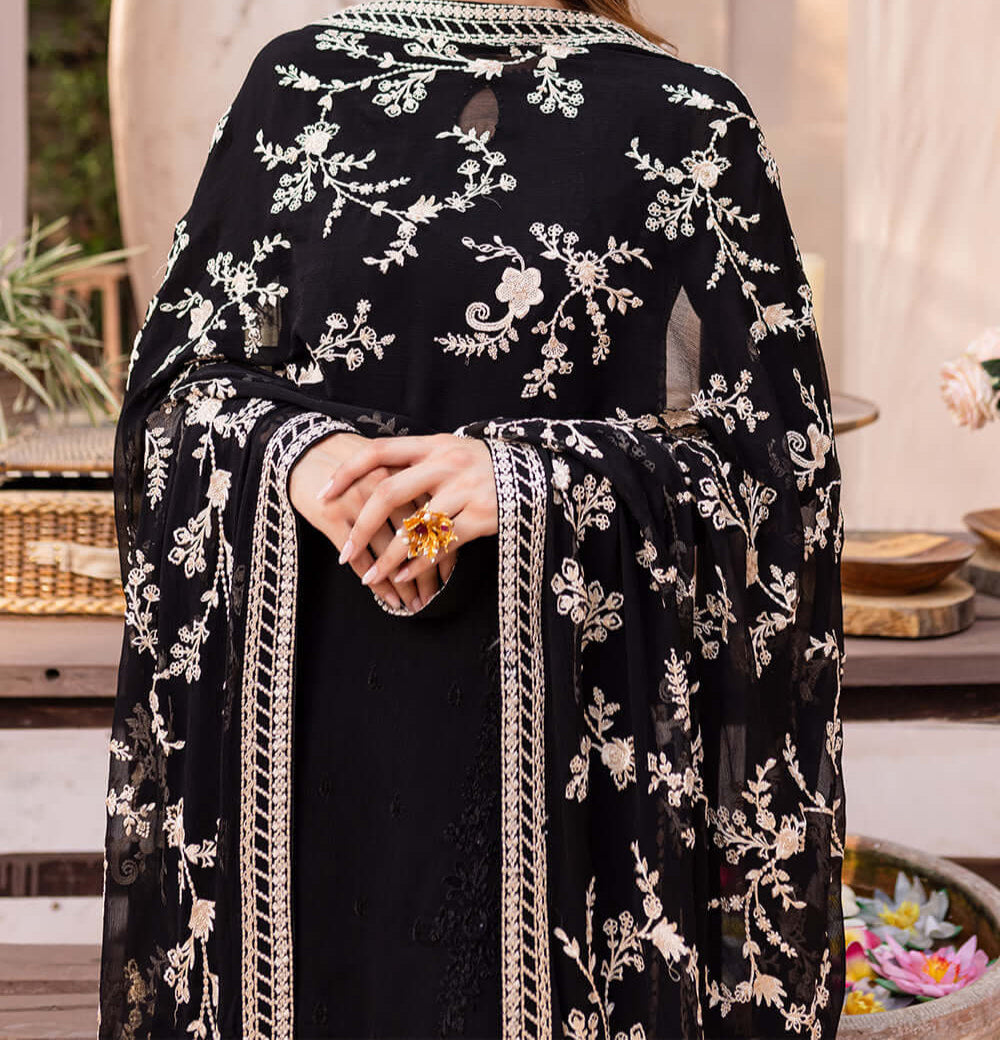 Grace S1219-Embroidered 3pc Sequence Chiffon dress with Embroidered Chiffon Dupatta.