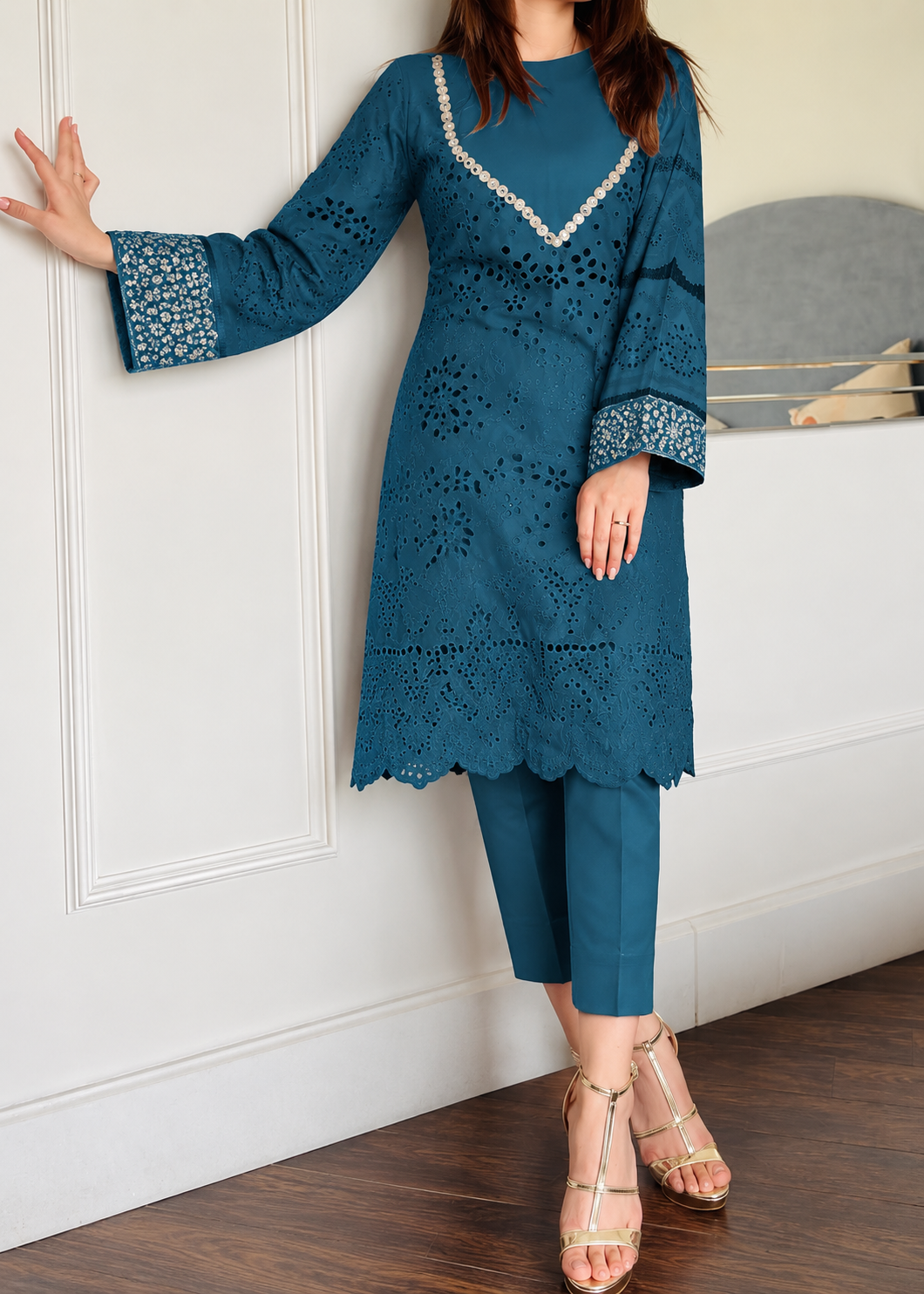 Grace S1638-Embroidered 2pc Chikankari Lawn Dress.
