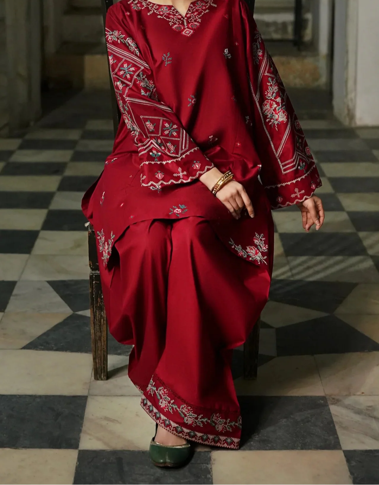 Grace Z(S1254)- Stitched Embroidered 2pc Lawn Dress