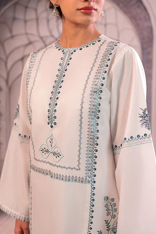 Grace S1109-Embroidered 3pc Lawn dress with Printed Munar Dupatta.