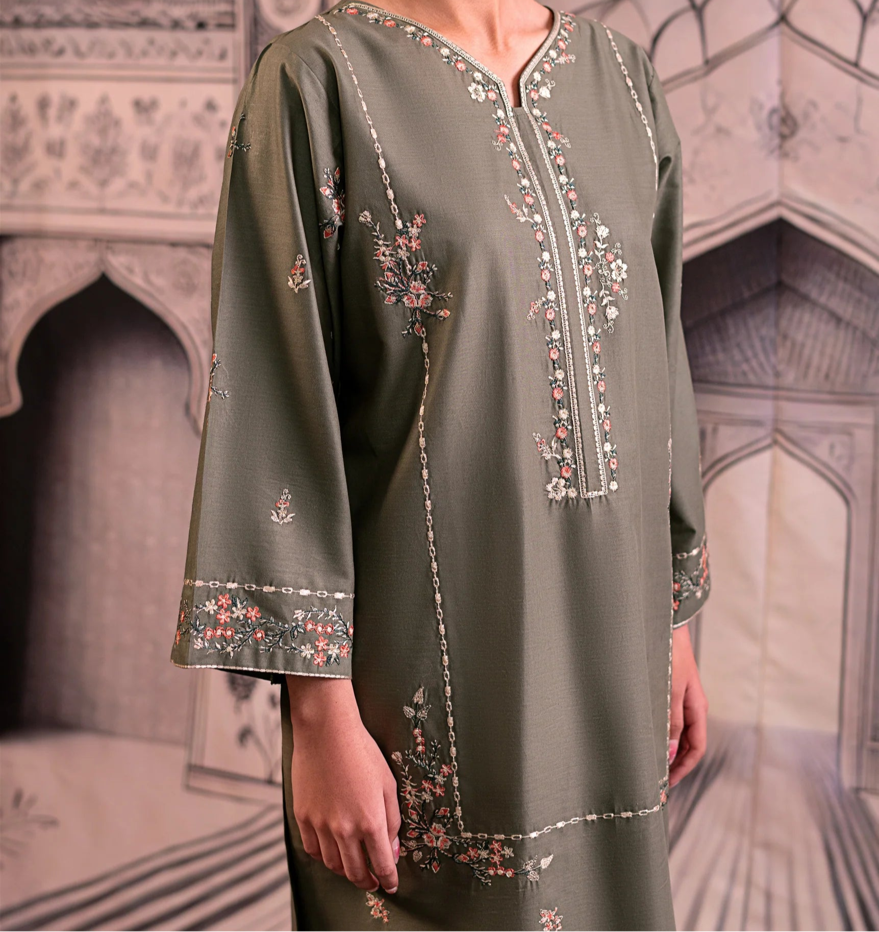 Grace S1207-Embroidered 2pc Lawn Dress