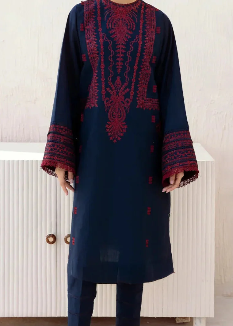Grace Z-(W681) - Stitched Embroidered 2pc Linen dress