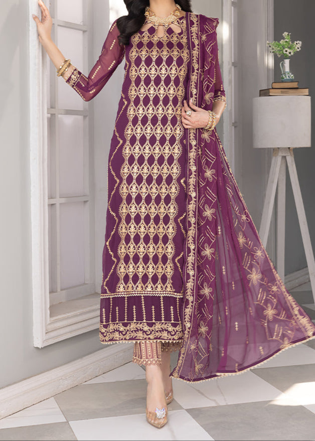 Marjanda – Embroidered Chiffon Unstitched 3Pc Suit