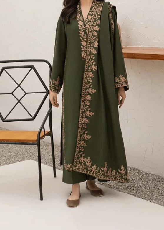 Grace W772 - Embroidered 3pc Marina Dress With Embroidered Marina Shawl.