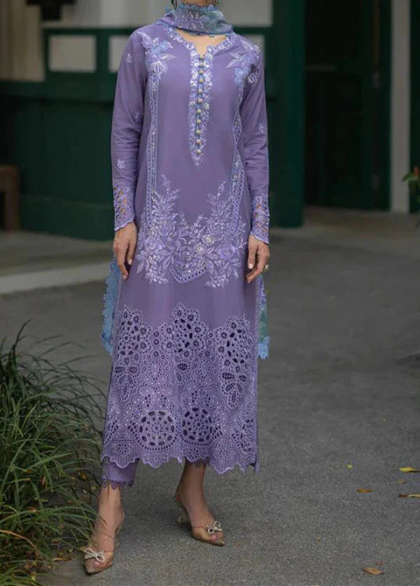 Grace Z61- Stitched Embroidered 3pc CHIKANKARI Lawn dress with Printed Munar Dupatta.