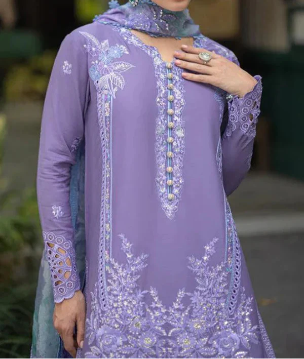 Grace Z-(S1113)- Stitched Embroidered 3pc CHIKANKARI Lawn dress with Printed Munar Dupatta.