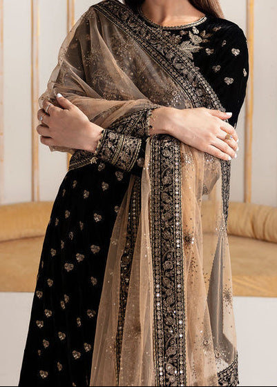 Grace W912-Embroidered 3pc Velvet Dress Dress With Embroidered Organza Dupatta.