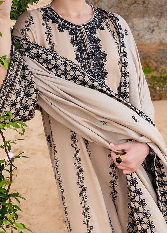 Grace W936-Embroidered 3pc Marina Dress With Printed Shawl.