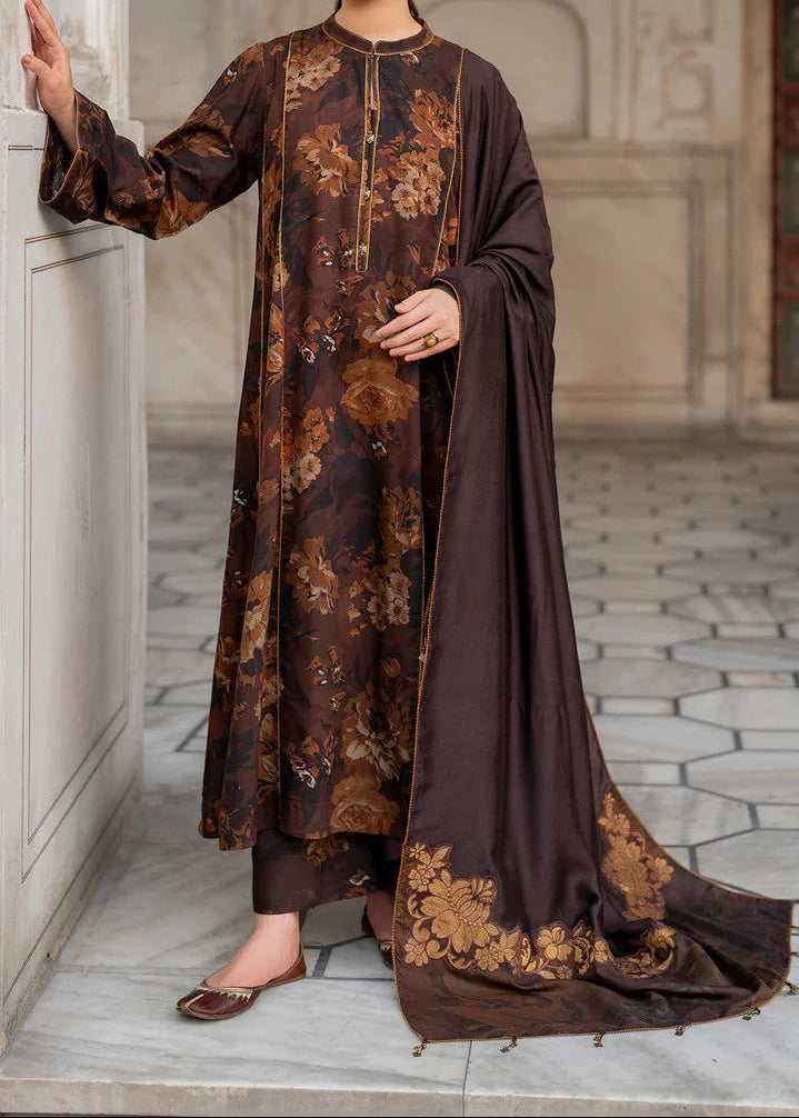 Grace W843 - Digital Printed 3pc Karandi Dress With Digital Printed Karandi Shawl.
