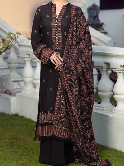 Sarinnah Premium D62-Luxury Formal Heavy Embroidered Karandi Shawl.