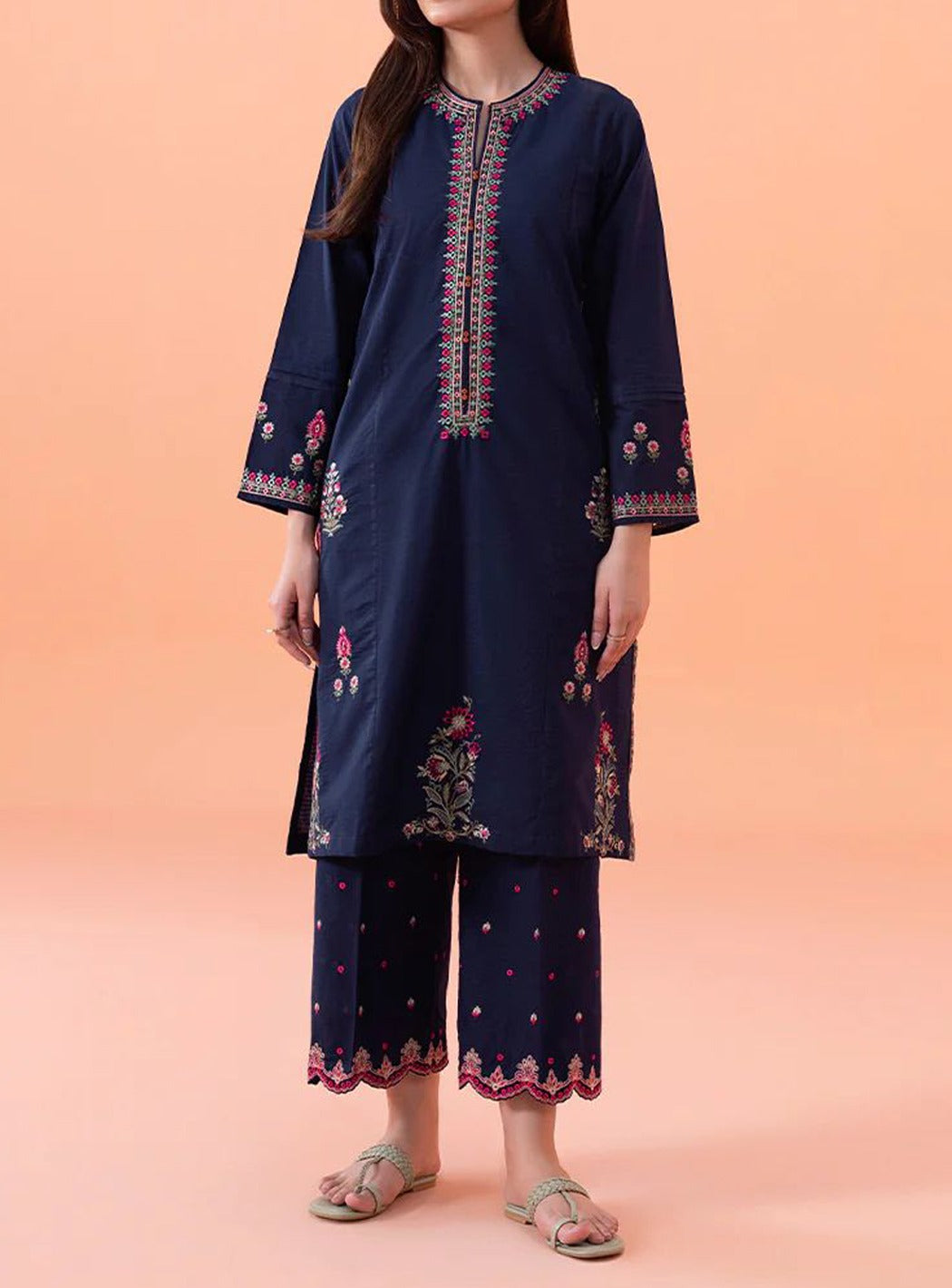 Grace W370-Embroidered 2pc khaddar dress