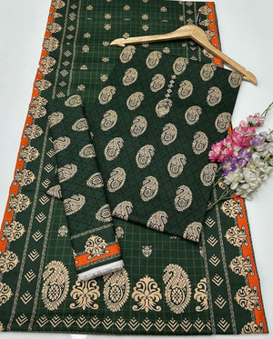 Grace W221-Printed 3pc khaddar dress With Printed khaddar shwal.