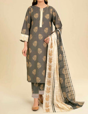Grace W223-Printed 3pc khaddar dress With Printed khaddar shwal.
