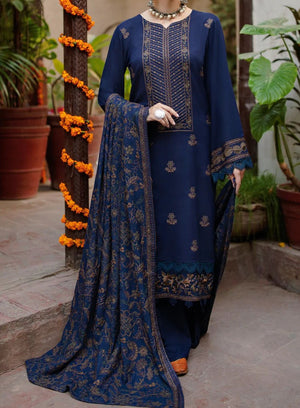 Grace W239-Embroidered 3pc marina dress with Embroidered marina shawl.