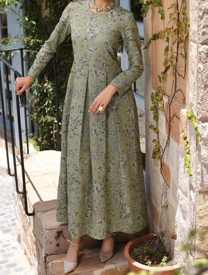 Grace W360- Embroidered 2pc Linen dress