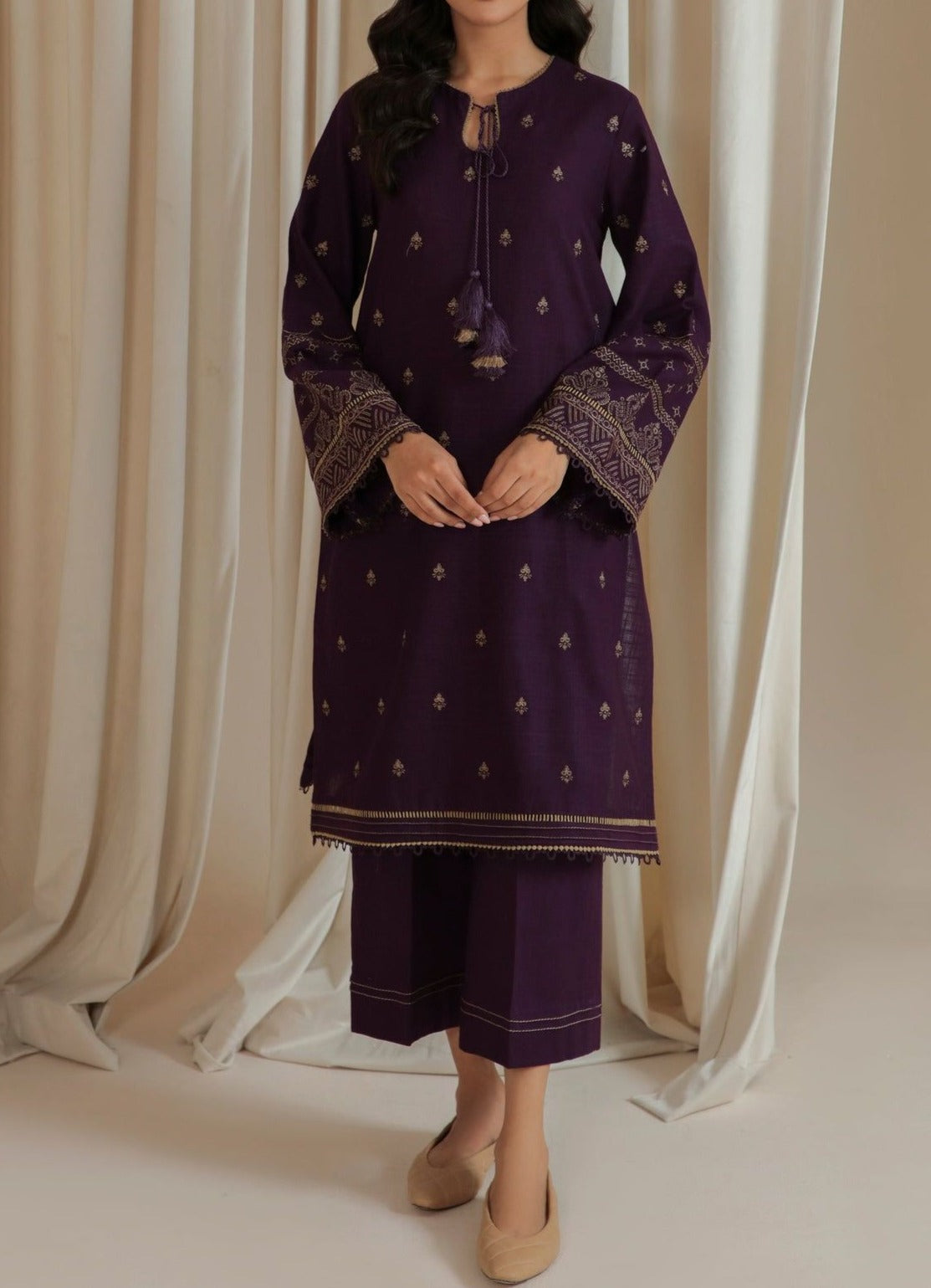 Grace W368-Embroidered 2pc khaddar dress