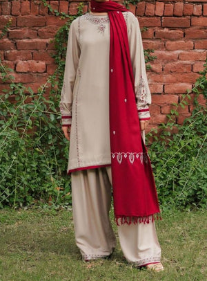 Grace W375-Embroidered 3pc Marina dress with Embroidered Marina shawl.