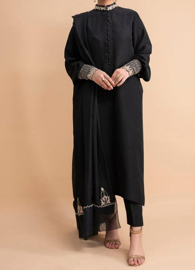 Grace W393- Embroidered 3pc marina dress with Embroidered marina shawl.