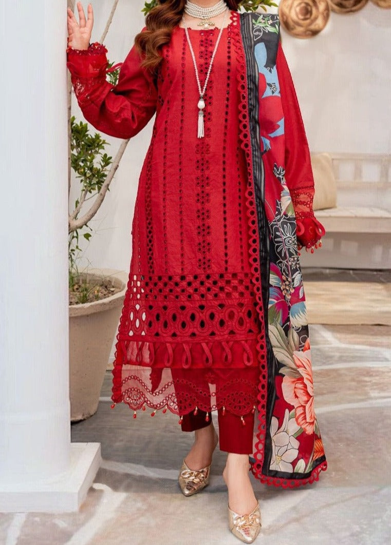 Grace S651-Embroidered 3pc Chickan  lawn dress with Printed munar dupatta.