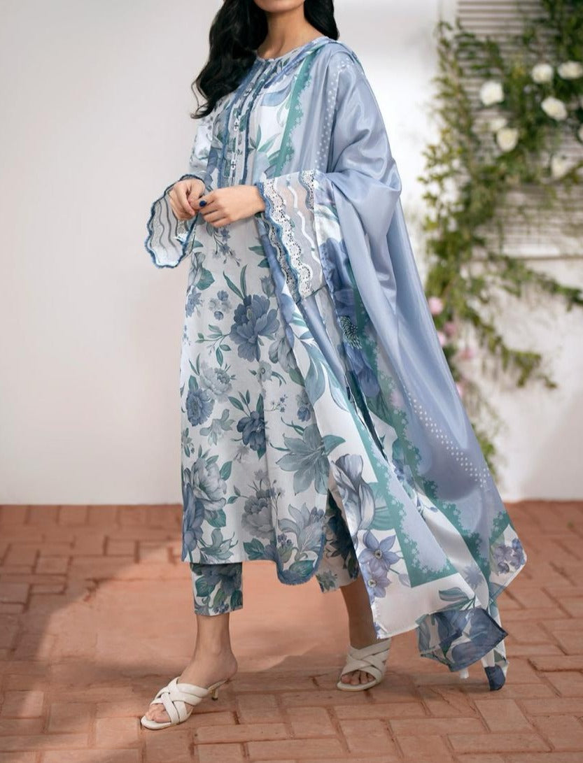 Grace S579-Printed 3pc Lawn dress with Printed lawn dupatta.