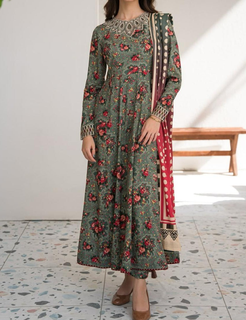 Grace S581-Printed 3pc Lawn dress with Printed lawn dupatta.