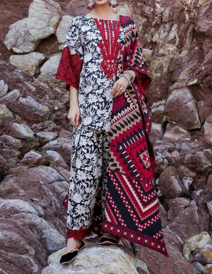 Grace S611-Printed 3pc Lawn dress with Printed lawn dupatta.