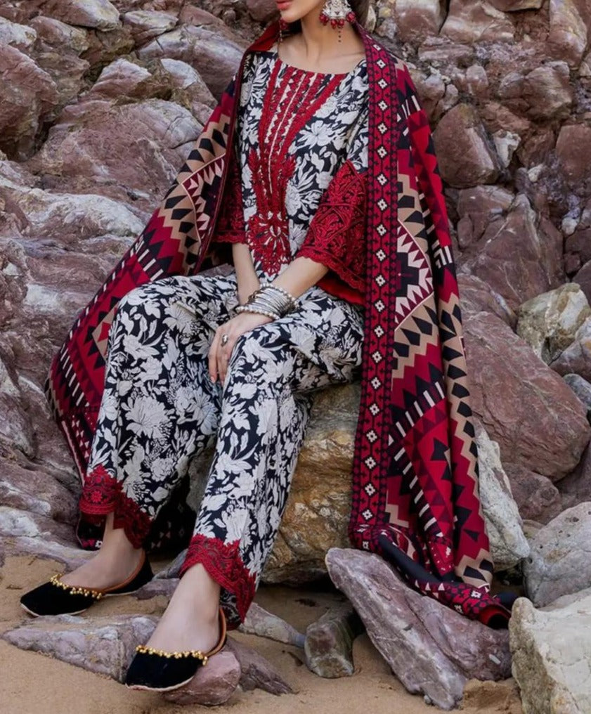 Grace S611-Printed 3pc Lawn dress with Printed lawn dupatta.