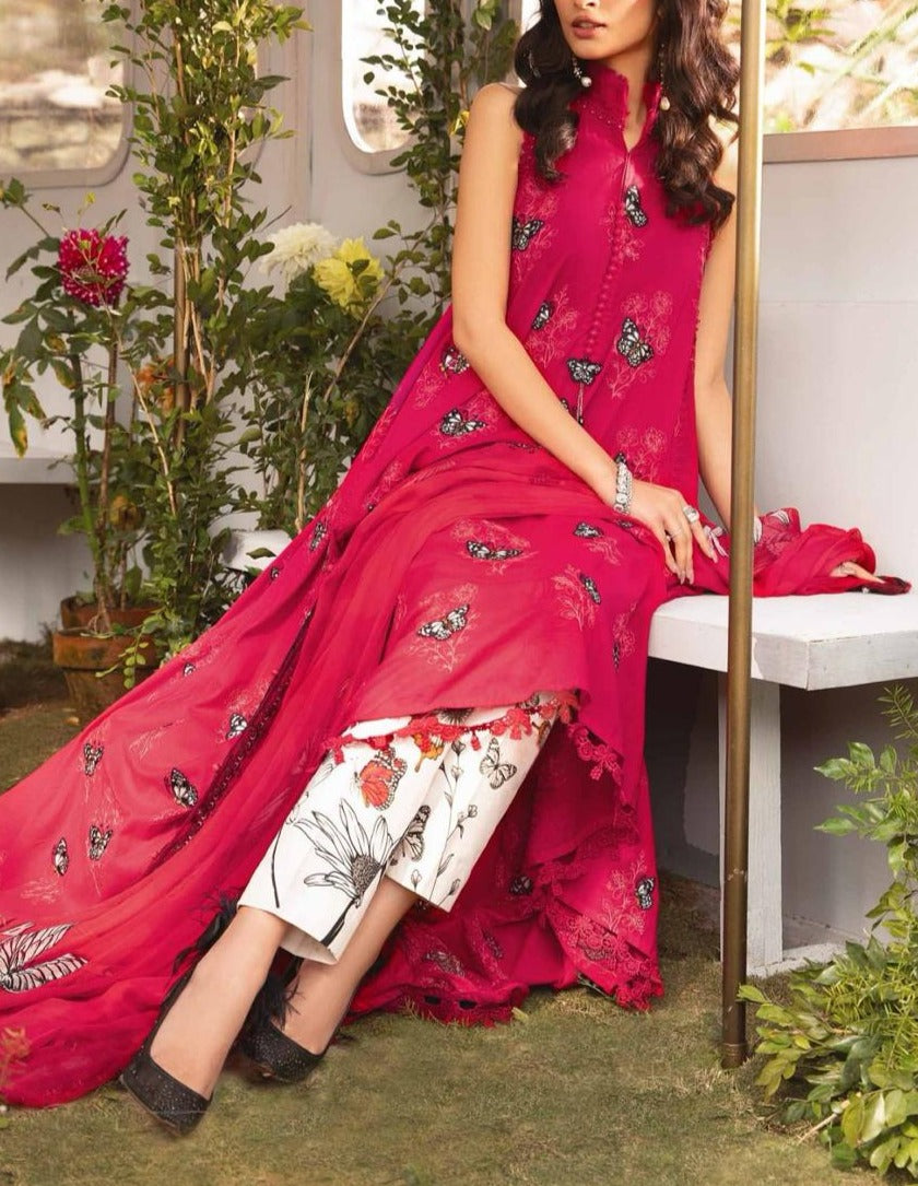 Grace S619-Printed 3pc Lawn dress with Printed lawn dupatta.