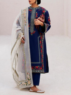 Grace S639-Embroidered 3pc Lawn dress with Embroidered Organza dupatta.