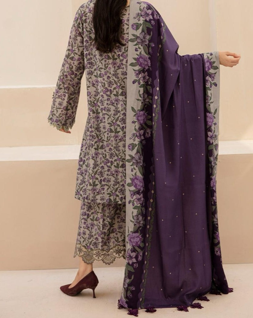 Grace S635-Printed 3pc Lawn dress with Printed lawn dupatta.