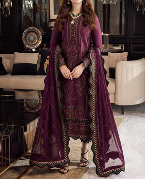 Grace S701-Embroidered 3pc lawn dress with Embroidered chiffon dupatta.