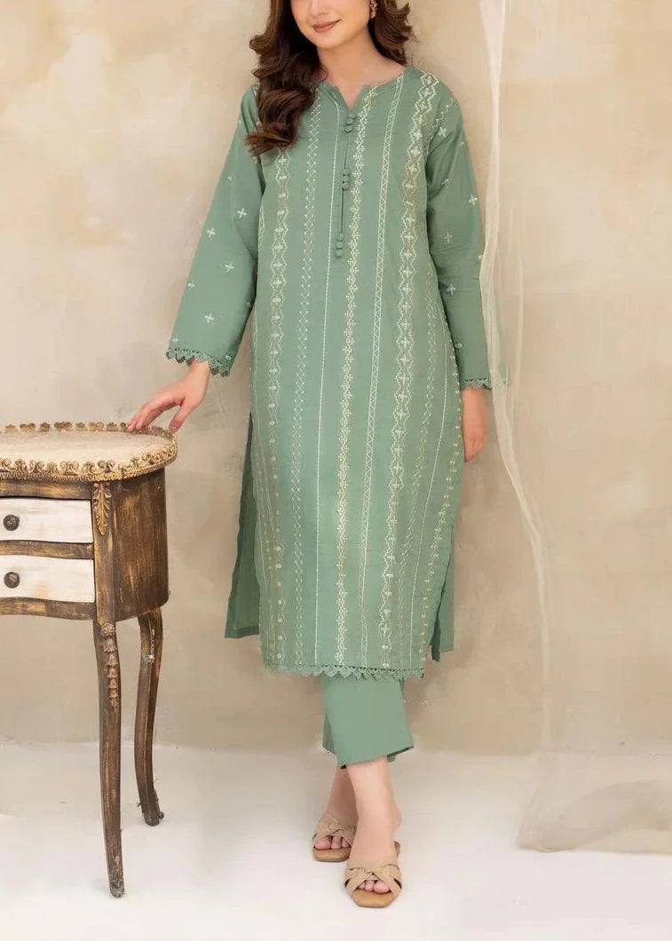 Grace W530-Embroidered 2pc khaddar dress.