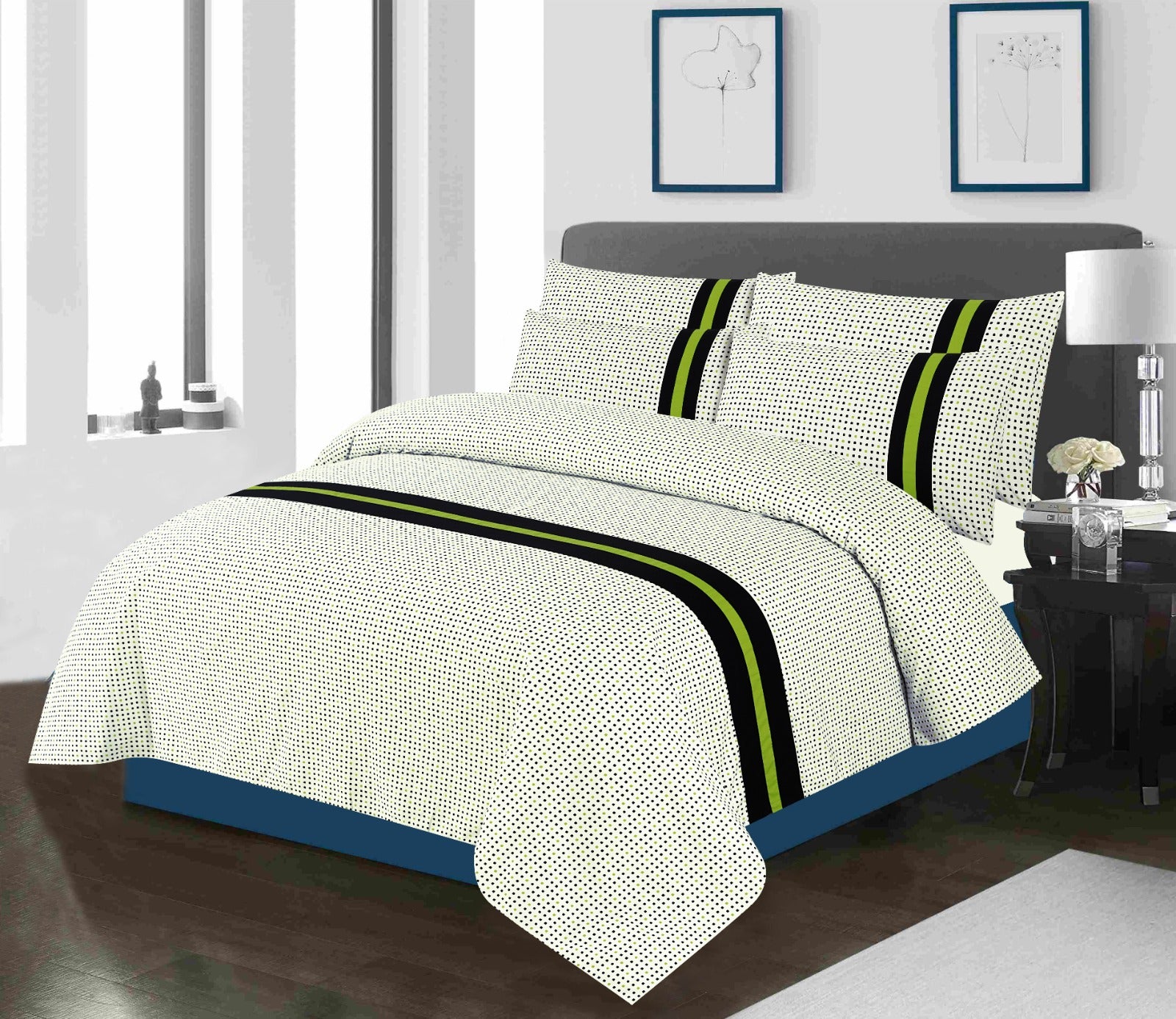 Grace D975-Cotton PC King Size Bedsheet with 2 Pillow Covers.