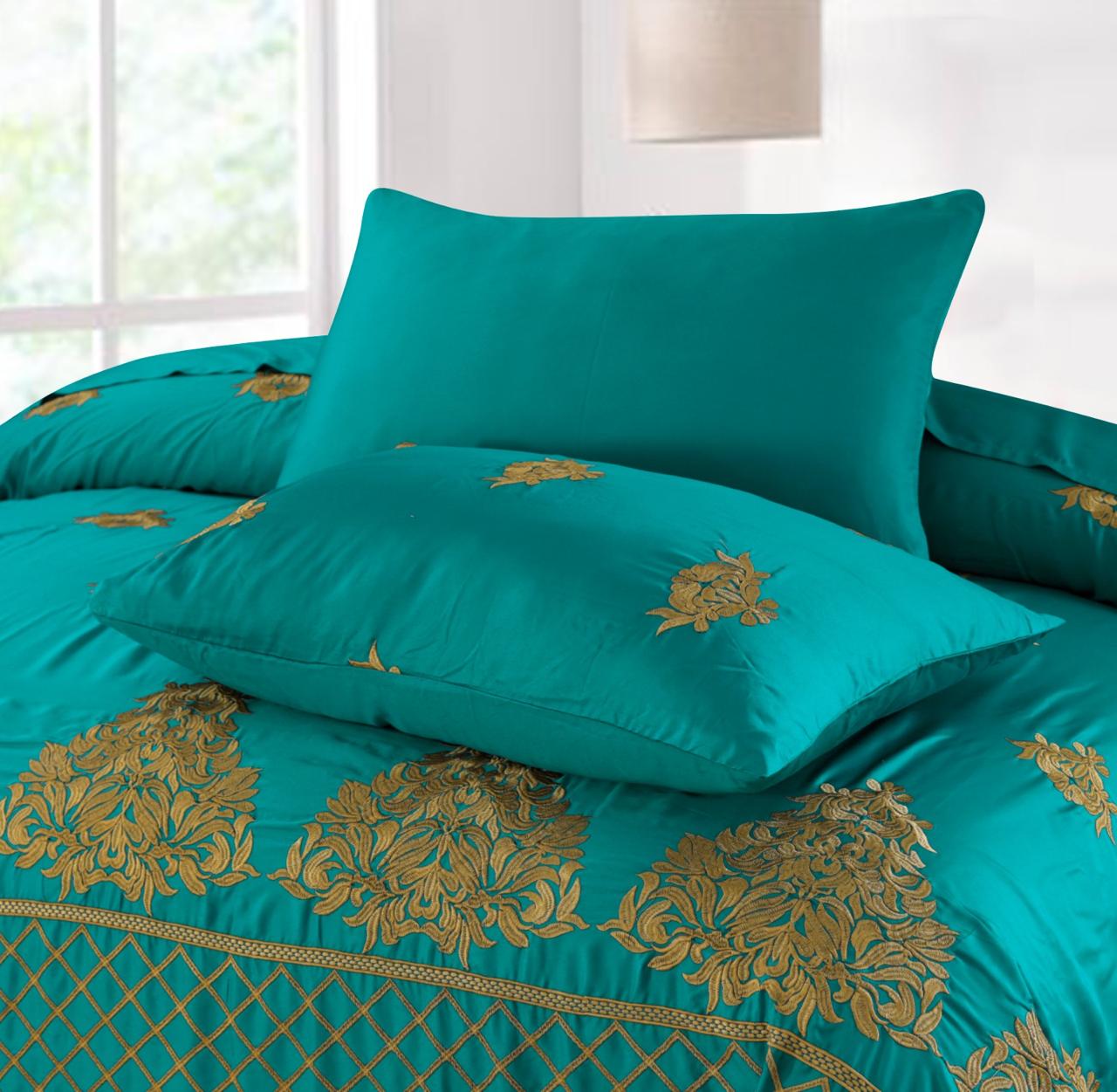 FL005-Embroidered Duvet Cover Set (Luxury Sateen) -6PC