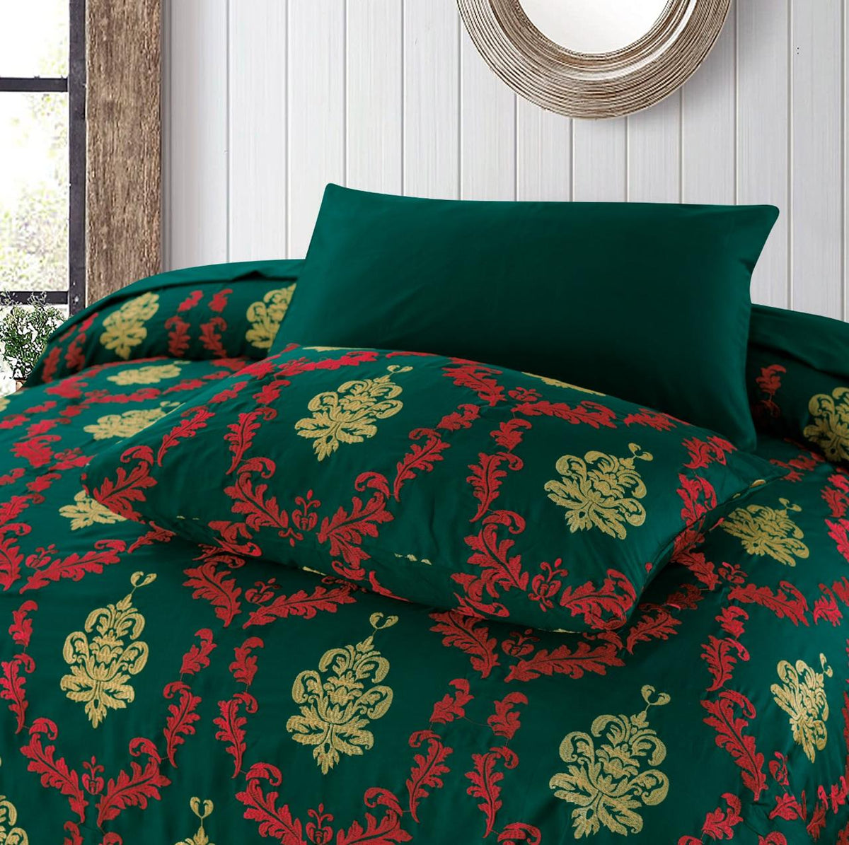 FL008-Embroidered Duvet Cover Set (Luxury Sateen).
