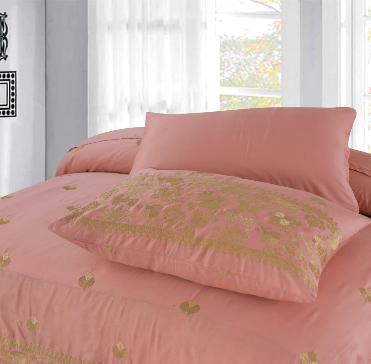FL009-Embroidered Duvet Cover Set (Luxury Sateen).