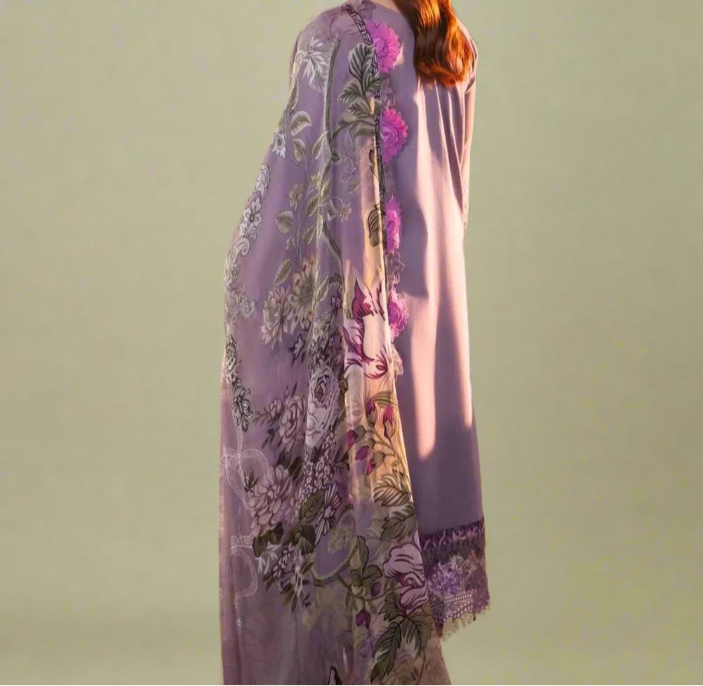 Grace S1266-Embroidered 3pc CHIKANKARI Lawn Dress With Printed Munar Dupatta.