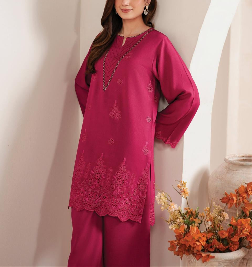 Grace S1035-Embroidered 3PC CHIKANKARI Lawn Dress With Printed Munar Dupatta.