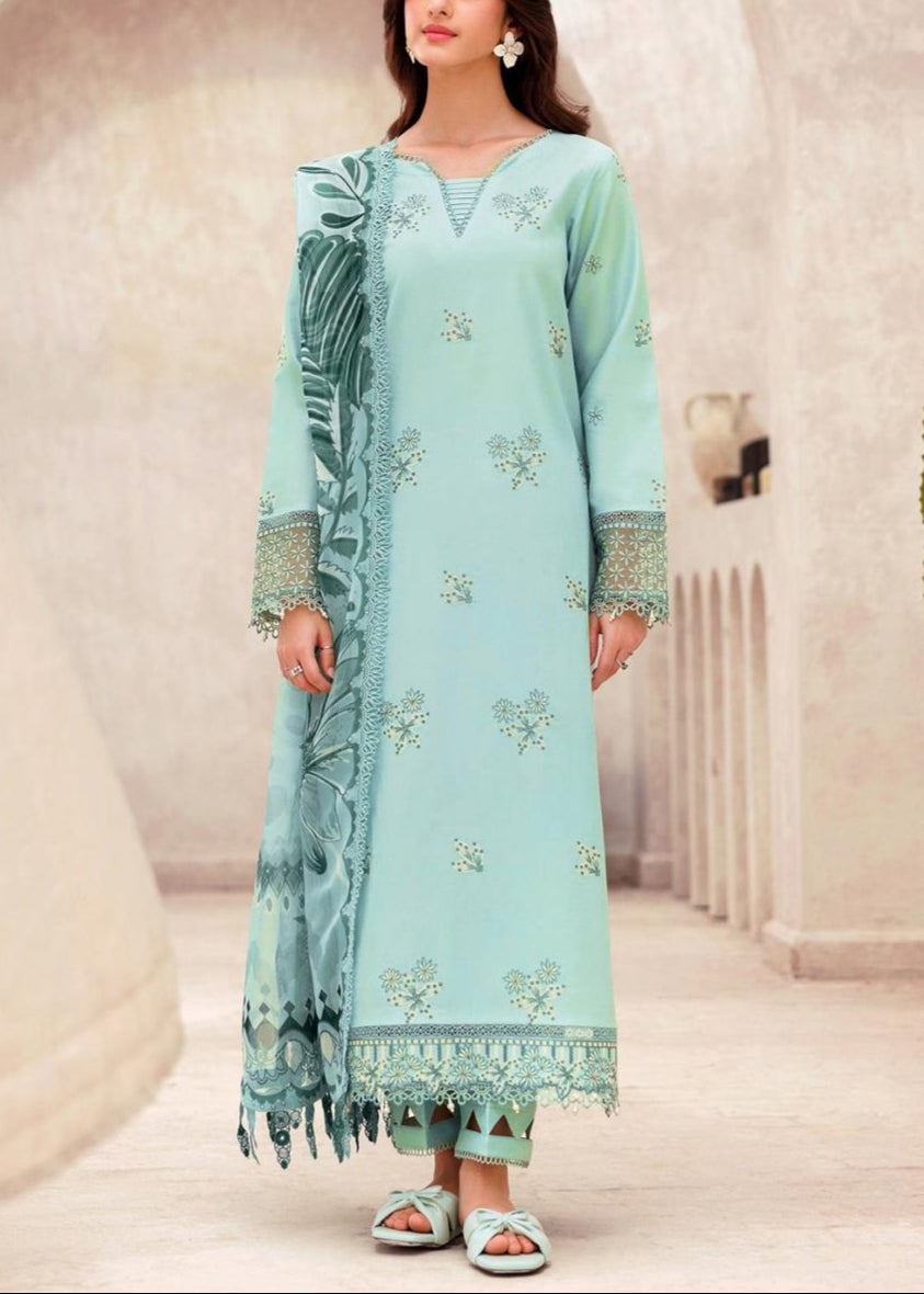 Grace S1064-Embroidered 3PC Lawn Dress With Printed Munar Dupatta.