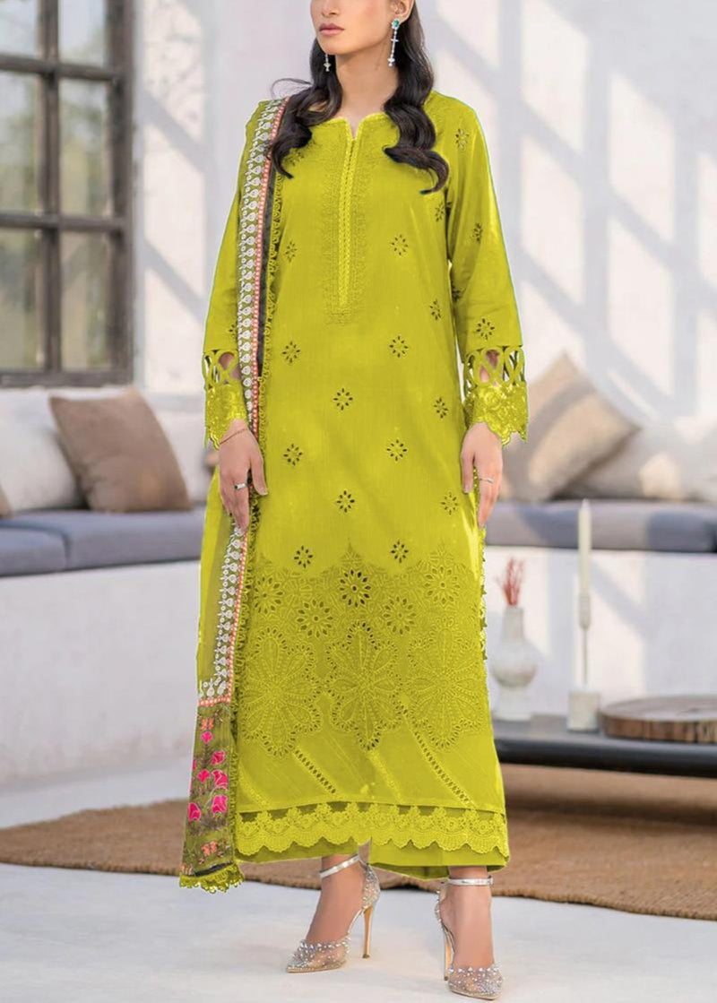 Grace S1107-Embroidered 3pc CHIKANKARI Lawn dress with Printed Munar Dupatta.