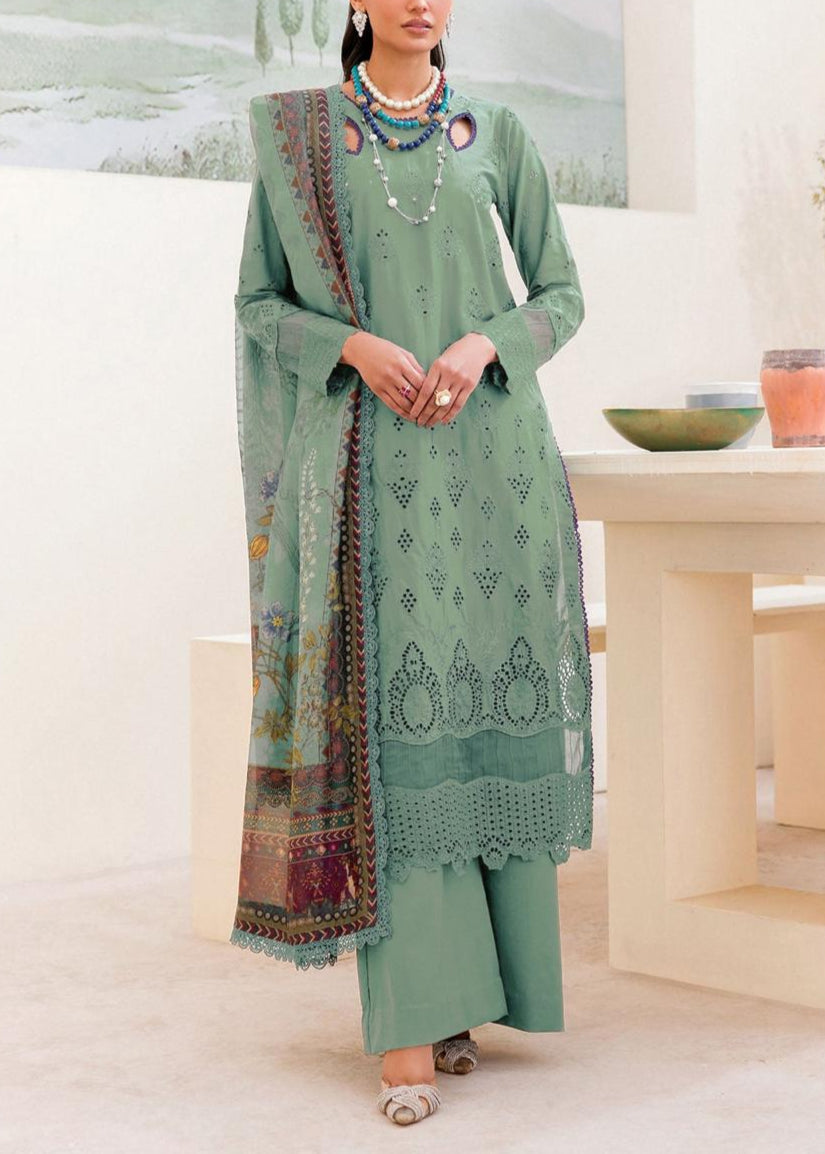 Grace S1121-Embroidered 3pc CHIKANKARI Lawn dress with Printed Munar Dupatta.