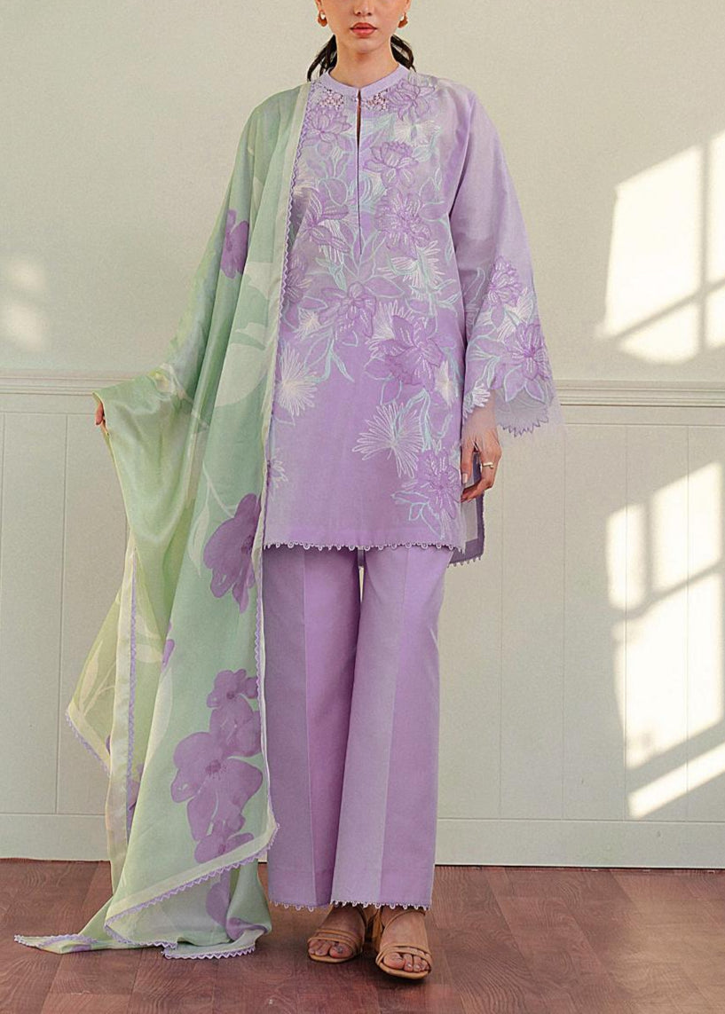 Grace S1127-Embroidered 3pc Lawn Dress With Printed Munar Dupatta.